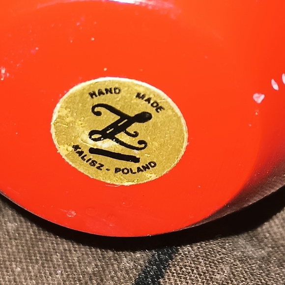 Red Decorative Easter Egg with Floral Design Hand Made Poland - Picture 2 of 5